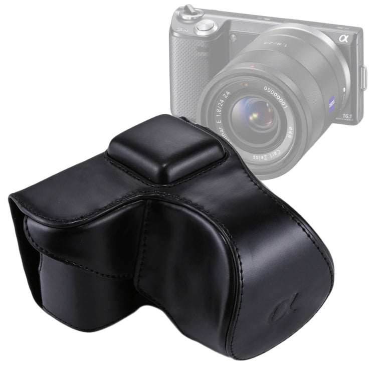 حقيبة كاميرا كاملة من جلد PU مع حزام لكاميرا Sony NEX 5N / 5R / 5T (عدسات 16-50 مم / 18-55 مم)، لكاميرا Sony NEX 5N