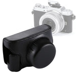 حقيبة كاميرا كاملة من جلد PU مع حزام لكاميرا Panasonic Lumix GF7 / GF8 / GF9 (عدسات 12-32 مم / 14-42 مم)، لكاميرا Lumix GF7