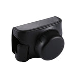 حقيبة كاميرا كاملة من جلد PU مع حزام لكاميرا Panasonic Lumix GF7 / GF8 / GF9 (عدسات 12-32 مم / 14-42 مم)، لكاميرا Lumix GF7