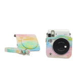 حقيبة واقية من جلد PU بنقشة لوحة زيتية قوس قزح لكاميرا FUJIFILM Instax Mini70، لوحة زيتية قوس قزح