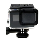 غطاء حماية مقاوم للماء حتى 30م لكاميرا GoPro HERO6 /5 + غطاء خلفي مجوف مع مشبك وحامل أساسي وبرغي، لا حاجة لفك العدسة (GP413)، غطاء حماية + غطاء خلفي