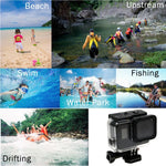غطاء حماية مقاوم للماء حتى 30م لكاميرا GoPro HERO6 /5 + غطاء خلفي مجوف مع مشبك وحامل أساسي وبرغي، لا حاجة لفك العدسة (GP413)، غطاء حماية + غطاء خلفي