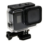 غطاء حماية مقاوم للماء حتى 30م لكاميرا GoPro HERO6 /5 + غطاء خلفي مجوف مع مشبك وحامل أساسي وبرغي، لا حاجة لفك العدسة (GP413)، غطاء حماية + غطاء خلفي