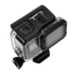 غطاء حماية مقاوم للماء حتى 30م لكاميرا GoPro HERO6 /5 + غطاء خلفي مجوف مع مشبك وحامل أساسي وبرغي، لا حاجة لفك العدسة (GP413)، غطاء حماية + غطاء خلفي