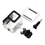 غطاء حماية مقاوم للماء حتى 30م لكاميرا GoPro HERO6 /5 + غطاء خلفي مجوف مع مشبك وحامل أساسي وبرغي، لا حاجة لفك العدسة (GP413)، غطاء حماية + غطاء خلفي