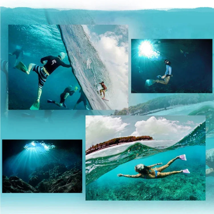 غطاء حماية مقاوم للماء حتى 30م لكاميرا GoPro HERO6 /5 + غطاء خلفي مجوف مع مشبك وحامل أساسي وبرغي، لا حاجة لفك العدسة (GP413)، غطاء حماية + غطاء خلفي