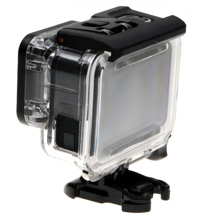غطاء حماية هيكل عظمي لكاميرا GoPro HERO6 /5 + غطاء خلفي مجوف مع مشبك وقاعدة تثبيت أساسية ومسمار، لا حاجة لفك العدسة، غطاء خلفي مجوف