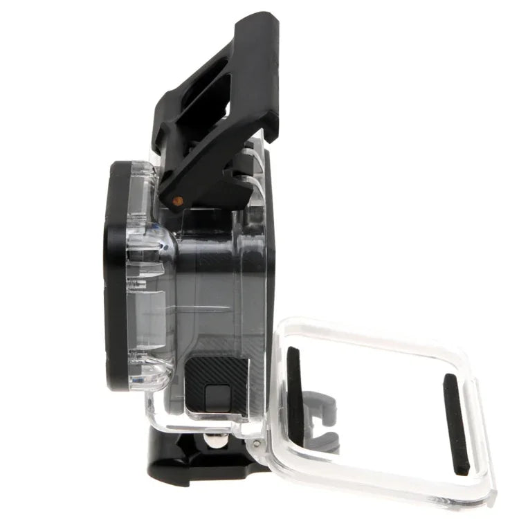 غطاء حماية هيكل عظمي لكاميرا GoPro HERO6 /5 + غطاء خلفي مجوف مع مشبك وقاعدة تثبيت أساسية ومسمار، لا حاجة لفك العدسة، غطاء خلفي مجوف