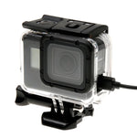 غطاء حماية هيكل عظمي لكاميرا GoPro HERO6 /5 + غطاء خلفي مجوف مع مشبك وقاعدة تثبيت أساسية ومسمار، لا حاجة لفك العدسة، غطاء خلفي مجوف