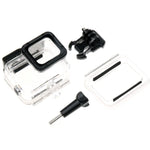 غطاء حماية هيكل عظمي لكاميرا GoPro HERO6 /5 + غطاء خلفي مجوف مع مشبك وقاعدة تثبيت أساسية ومسمار، لا حاجة لفك العدسة، غطاء خلفي مجوف