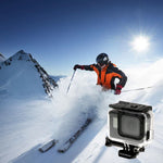 غطاء حماية هيكل عظمي لكاميرا GoPro HERO6 /5 + غطاء خلفي مجوف مع مشبك وقاعدة تثبيت أساسية ومسمار، لا حاجة لفك العدسة، غطاء خلفي مجوف