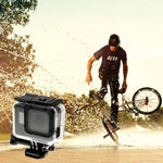 غطاء حماية هيكل عظمي لكاميرا GoPro HERO6 /5 + غطاء خلفي مجوف مع مشبك وقاعدة تثبيت أساسية ومسمار، لا حاجة لفك العدسة، غطاء خلفي مجوف