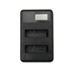 شاحن بطاريات مزدوج بشاشة LCD مع كابل USB لكاميرا Xiaoyi 4K الرياضية، يعرض سعة الشحن (XM47)، شاحن بطارية بشاشة LCD