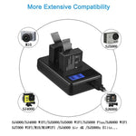 شاحن بطاريات مزدوج بشاشة LCD لطرازات SJCAM SJ7000 / SJ6000 / SJ5000 / SJ4000، يعرض سعة الشحن، لطراز SJCAM SJ7000