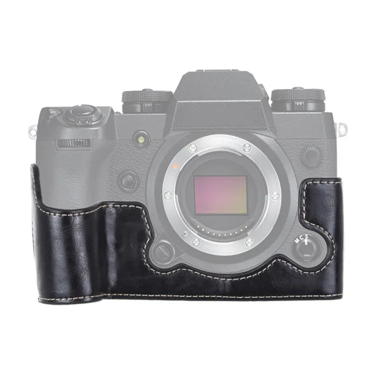 قاعدة نصف غطاء كاميرا من جلد PU بخيط 1/4 بوصة لكاميرا FUJIFILM X-H1، لكاميرا FUJIFILM X-H1، لكاميرا FUJIFILM XH1
