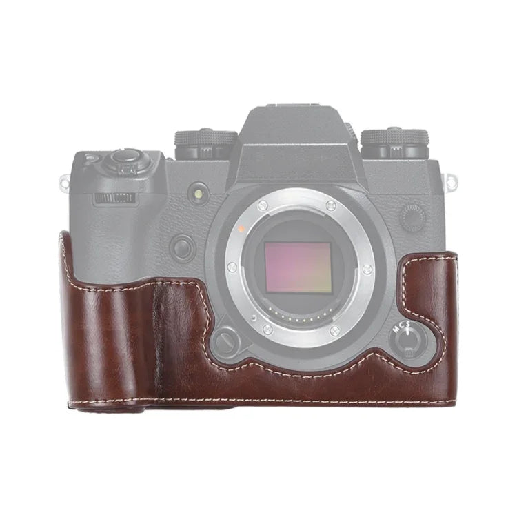 قاعدة نصف غطاء كاميرا من جلد PU بخيط 1/4 بوصة لكاميرا FUJIFILM X-H1، لكاميرا FUJIFILM X-H1، لكاميرا FUJIFILM XH1