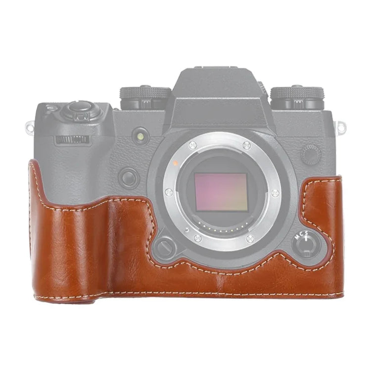 قاعدة نصف غطاء كاميرا من جلد PU بخيط 1/4 بوصة لكاميرا FUJIFILM X-H1، لكاميرا FUJIFILM X-H1، لكاميرا FUJIFILM XH1
