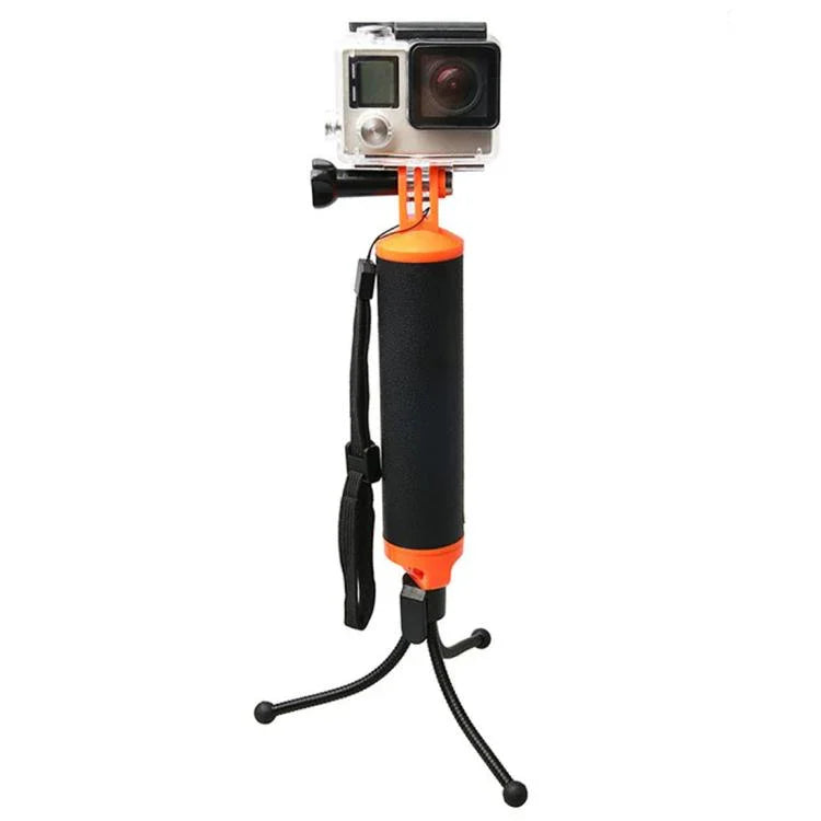 مقبض عائم مع حامل ثلاثي القوائم وحزام مضاد للضياع قابل للتعديل لكاميرات GoPro وInsta360 وDJI وغيرها من كاميرات الأكشن، حامل ثلاثي القوائم