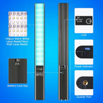 LUXCeO P6 RGB ضوء فيديو LED عصا ملونة للتحكم اليدوي عبر التطبيق، ضوء تعبئة LED كامل الألوان، P6