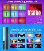 LUXCeO P6 RGB ضوء فيديو LED عصا ملونة للتحكم اليدوي عبر التطبيق، ضوء تعبئة LED كامل الألوان، P6