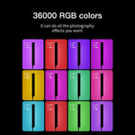 LUXCeO P6 RGB ضوء فيديو LED عصا ملونة للتحكم اليدوي عبر التطبيق، ضوء تعبئة LED كامل الألوان، P6