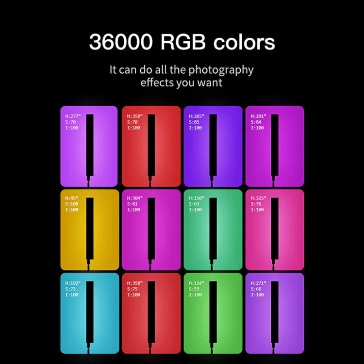 LUXCeO P6 RGB ضوء فيديو LED عصا ملونة للتحكم اليدوي عبر التطبيق، ضوء تعبئة LED كامل الألوان، P6