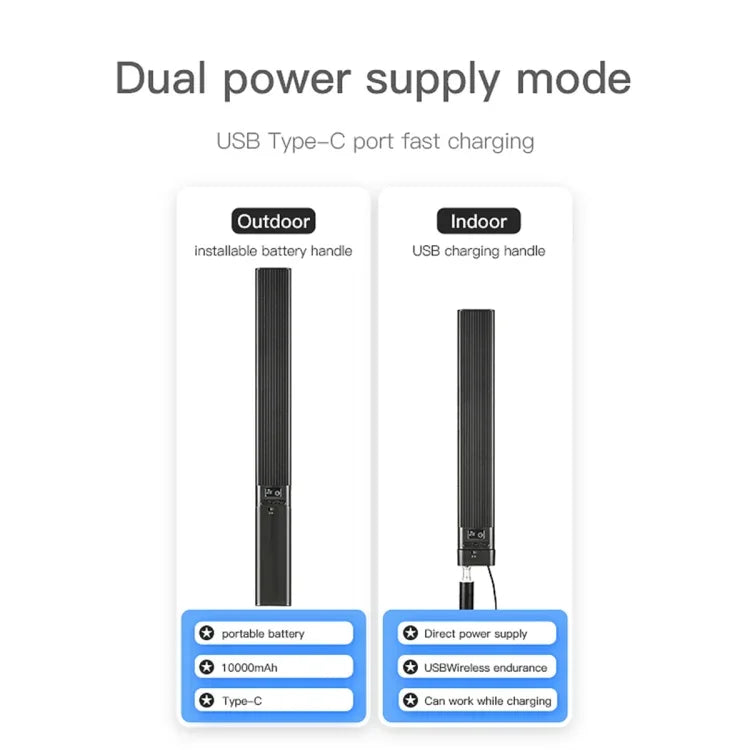 LUXCeO P6 RGB ضوء فيديو LED عصا ملونة للتحكم اليدوي عبر التطبيق، ضوء تعبئة LED كامل الألوان، P6