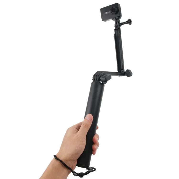 عصا سيلفي أحادية القاعدة 3 اتجاهات + حامل سحري لكاميرات GoPro وInsta360 وDJI وغيرها من كاميرات الأكشن، الطول: 24.5-63 سم، الطول: 24.5-63 سم (أسود)