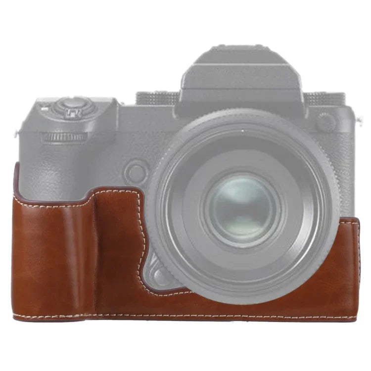 قاعدة نصف غطاء كاميرا من جلد PU بخيط 1/4 بوصة لكاميرا FUJIFILM GFX 50S، لكاميرا FUJIFILM GFX 50S