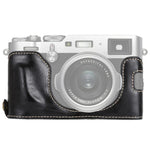 قاعدة حقيبة كاميرا نصفية من جلد PU بخيط 1/4 بوصة لكاميرا FUJIFILM X100F، لـ FUJIFILM X100F