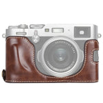قاعدة حقيبة كاميرا نصفية من جلد PU بخيط 1/4 بوصة لكاميرا FUJIFILM X100F، لـ FUJIFILM X100F