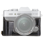 قاعدة نصف غلاف كاميرا من جلد PU بخيط 1/4 بوصة لكاميرا FUJIFILM X-T10 / X-T20، لـ FUJIFILM XT10، لـ FUJIFILM XT10
