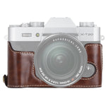 قاعدة نصف غلاف كاميرا من جلد PU بخيط 1/4 بوصة لكاميرا FUJIFILM X-T10 / X-T20، لـ FUJIFILM XT10، لـ FUJIFILM XT10