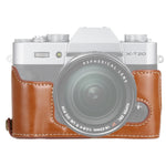 قاعدة نصف غلاف كاميرا من جلد PU بخيط 1/4 بوصة لكاميرا FUJIFILM X-T10 / X-T20، لـ FUJIFILM XT10، لـ FUJIFILM XT10