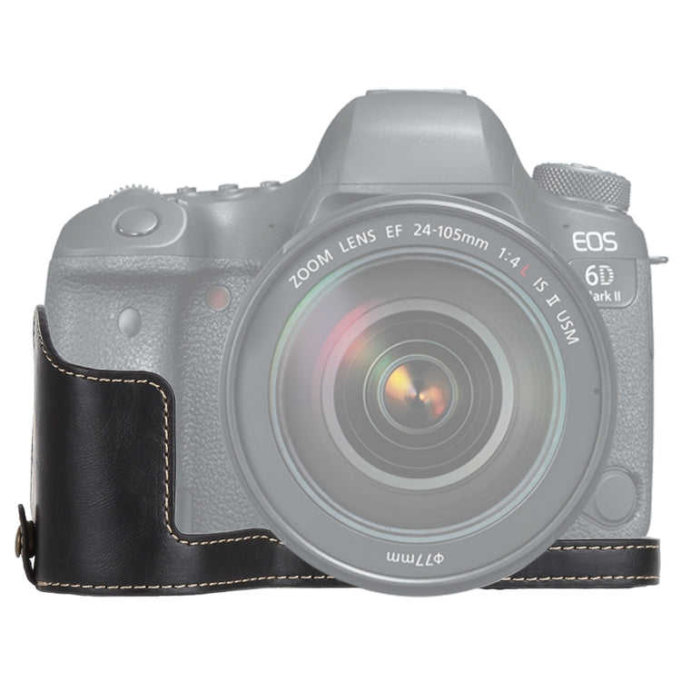 قاعدة نصف غلاف كاميرا من جلد PU بخيط 1/4 بوصة لكاميرا Canon EOS 6D / 6D Mark II، لـ Canon 6D2