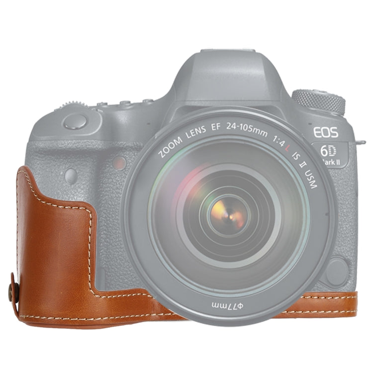 قاعدة نصف غلاف كاميرا من جلد PU بخيط 1/4 بوصة لكاميرا Canon EOS 6D / 6D Mark II، لـ Canon 6D2