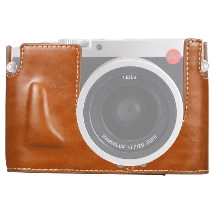 قاعدة حافظة كاميرا نصفية من جلد PU بقطر 1/4 بوصة لـ Leica Q (Typ 116)، لـ Leica Q