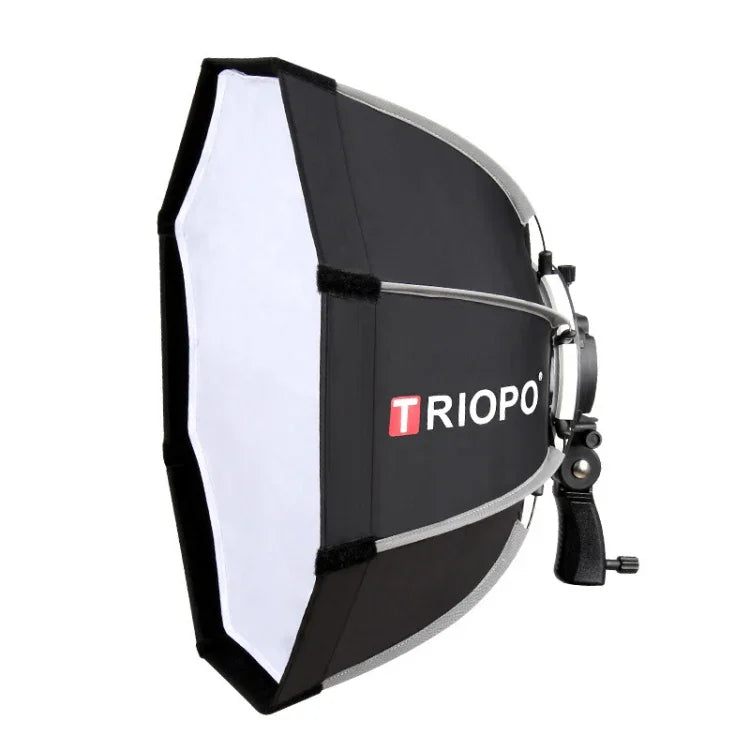 صندوق إضاءة ناعم على شكل ثماني الأضلاع TRIOPO KS90 بقطر 90 سم مع مقبض حامل لتركيب فلاش Speedlite، KS90
