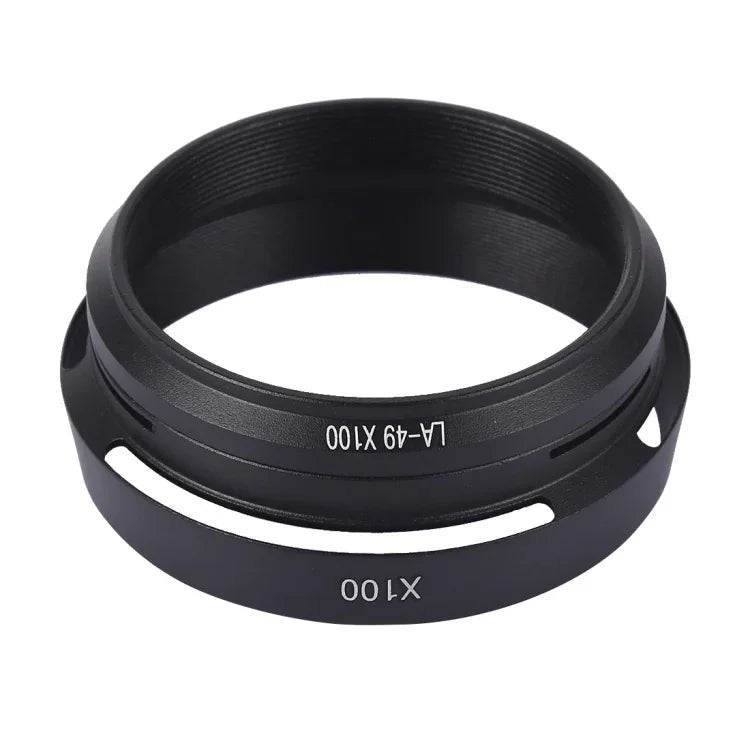 غطاء عدسة معدني مهوي مقاس 49 مم لكاميرا Fujifilm X100، LA-49 X100 (أسود)، LA-49 X100 (فضي)