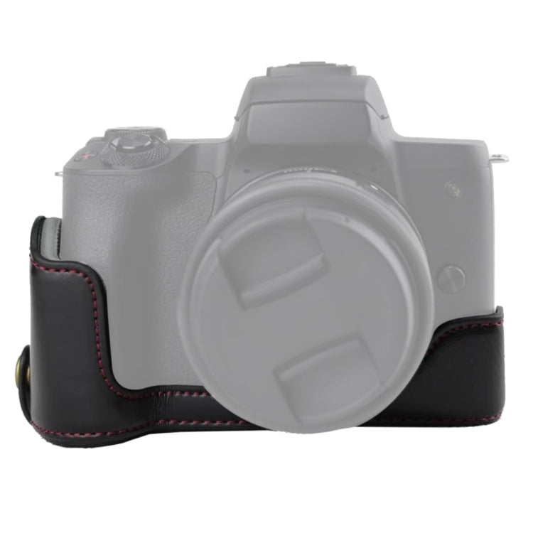 قاعدة غلاف كاميرا نصفية من جلد PU بخيط 1/4 بوصة لكاميرا كانون EOS M50 / M50 Mark II، لكاميرا كانون EOS M50