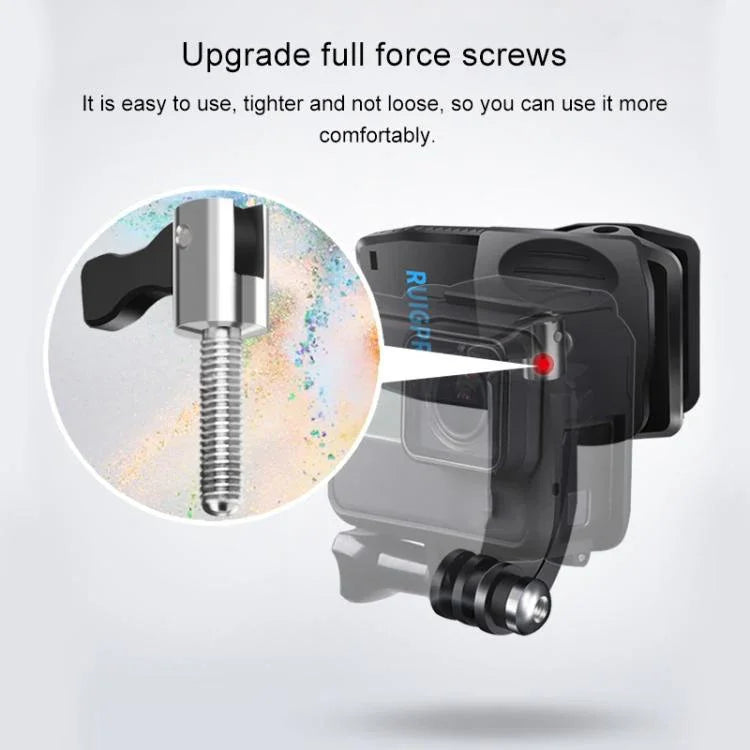 RUIGPRO حامل مشبك دوار 360 درجة على شكل J مع مسمار لتثبيت كاميرات GoPro HERO9 Black / HERO8 Black / HERO7 /6 /5، DJI Osmo Action، Xiaoyi وكاميرات الحركة الأخرى