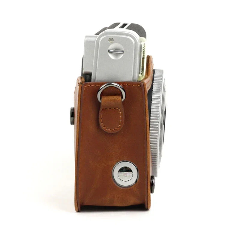 حقيبة حماية كاميرا من جلد PU لكاميرا FUJIFILM Instax Mini 90، مع حزام كتف قابل للتعديل، لـ FUJIFILM Instax Mini 90