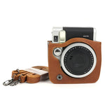 حقيبة حماية كاميرا من جلد PU لكاميرا FUJIFILM Instax Mini 90، مع حزام كتف قابل للتعديل، لـ FUJIFILM Instax Mini 90