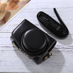 حقيبة كاميرا كاملة من جلد البولي يوريثان مع حزام لكاميرا Canon PowerShot G7 X Mark II، لـ Canon PowerShot G7 X Mark II، لـ G7X Mark II، لـ G7X II