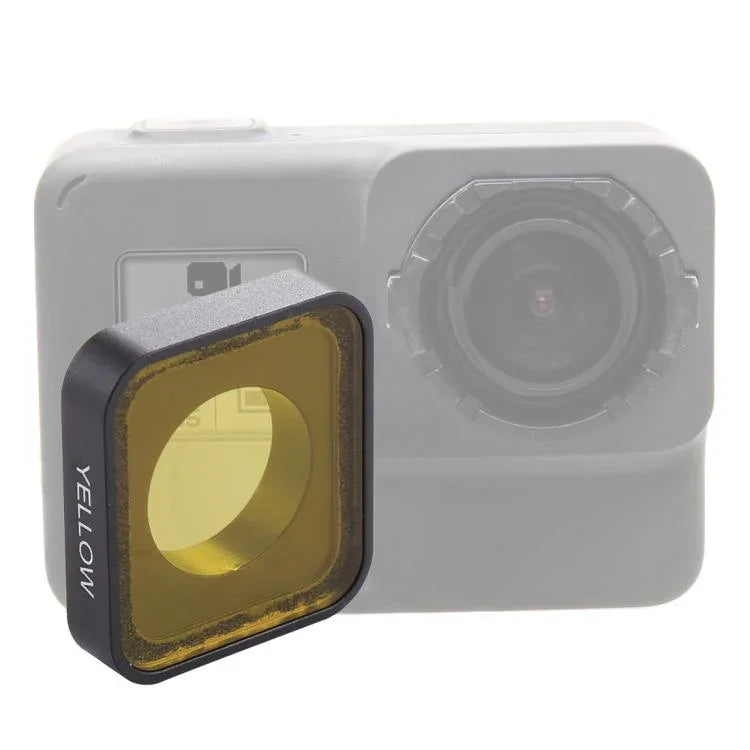 فلتر عدسة ملون قابل للتركيب لكاميرا GoPro HERO6 /5، لون أصفر، لون أحمر