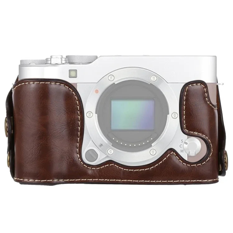 قاعدة نصف غطاء كاميرا من جلد PU بخيط 1/4 بوصة لكاميرات FUJIFILM X-A3 / X-A10، لكاميرا FUJIFILM XA3