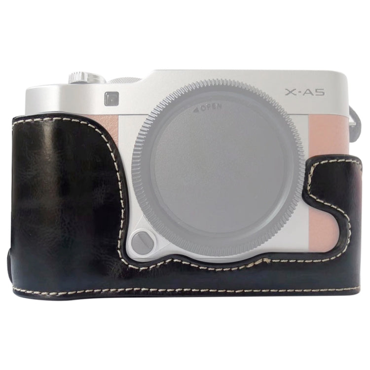 قاعدة نصف غطاء كاميرا من جلد PU بخيط 1/4 بوصة لكاميرا FUJIFILM X-A5 / X-A20، لـ FUJIFILM XA5