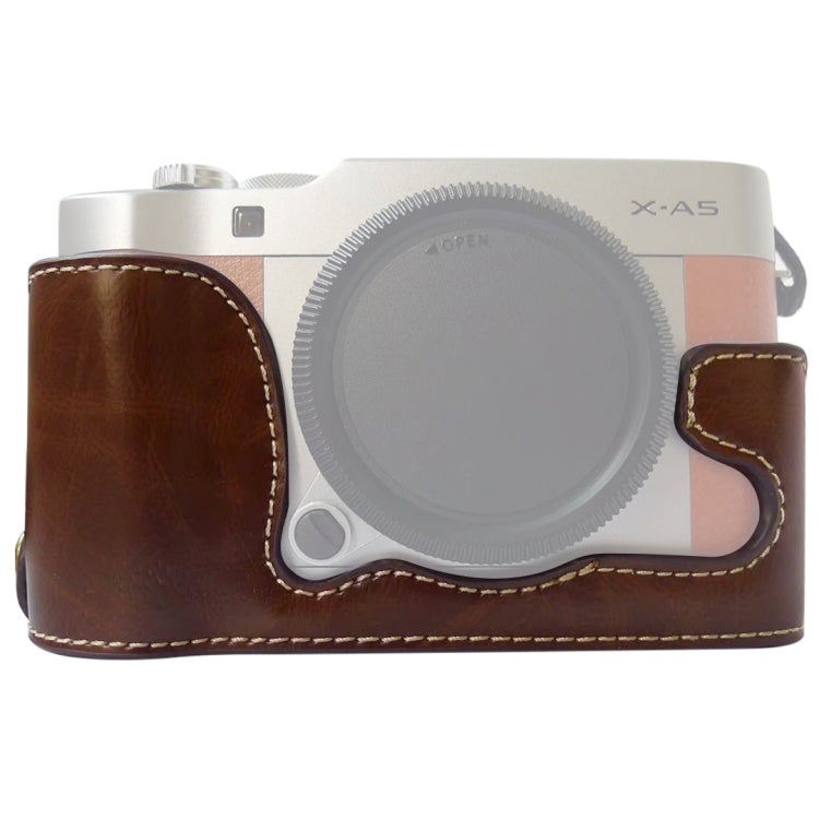 قاعدة نصف غطاء كاميرا من جلد PU بخيط 1/4 بوصة لكاميرا FUJIFILM X-A5 / X-A20، لـ FUJIFILM XA5