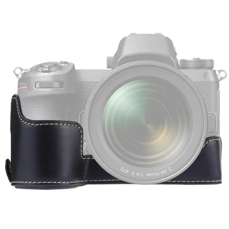 قاعدة نصف غطاء كاميرا من جلد PU بخيط 1/4 بوصة لكاميرا Nikon Z6 / Z7، لـ Nikon Z6