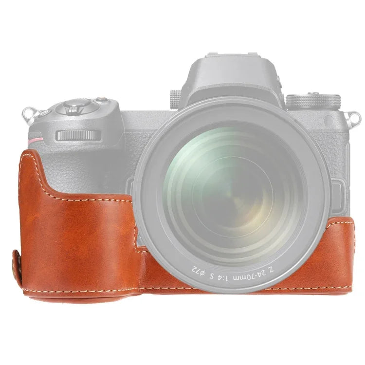 قاعدة نصف غطاء كاميرا من جلد PU بخيط 1/4 بوصة لكاميرا Nikon Z6 / Z7، لـ Nikon Z6